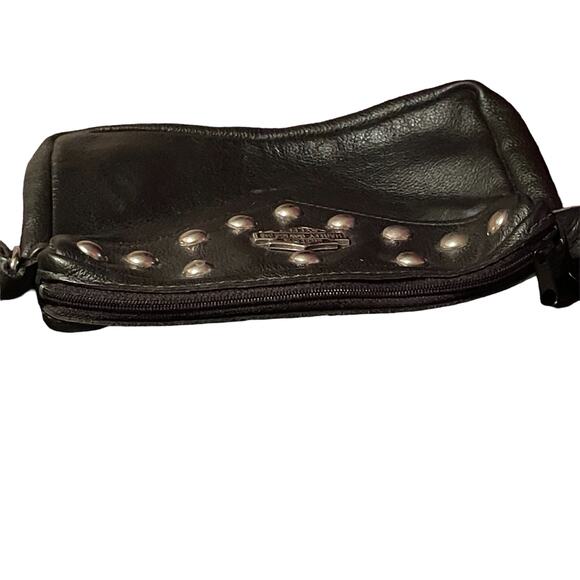 HARLEY DAVIDSON HD CROSSBODY LEATHER PURSE BLACK STUDDED SMALL - Picture 7 of 9